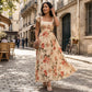 🌸Nuovi arrivi 2026🌸 👗 Elegante abito lungo plissettato con stampa floreale ✨ – Romantico scollo quadrato, maniche a volant e gonna floreale fluida🌷