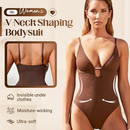 👙 ULTIMO GIORNO - 50% DI SCONTO! ✨ Body modellante da donna con scollo a V – Morbido, contenitivo, versatile 💫