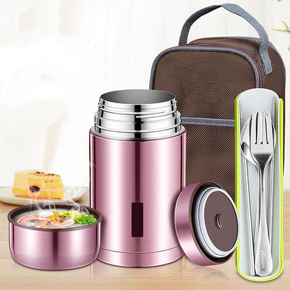 🍲 SCONTO del 50% ORA! 🔥 Contenitore Termico per Alimenti in Acciaio Inox 316 – Isolamento Sottovuoto e Anti-perdita – Essenziale per la Cottura Termica 🥄