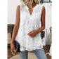 📢📢 Sconto del 50% ⏰ Camicia da donna chic, senza maniche, in pizzo floreale