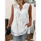 📢📢 Sconto del 50% ⏰ Camicia da donna chic, senza maniche, in pizzo floreale