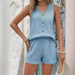 Completo Due Pezzi Casual da Donna con Scollo a V Senza Maniche