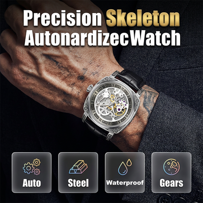 Orologio automatico scheletrato da uomo, impermeabile