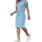 Completo da donna 2 pezzi: T-shirt e gonna con coulisse