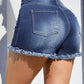 Shorts da donna in denim elasticizzato a vita alta