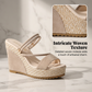 👠 SCONTO DEL 50% A TEMPO LIMITATO! ✨ Sandali da donna con zeppa e tacco alto – Intrecciati, con cinturino alla caviglia, perfetti per il resort 🌴