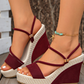 👠 SCONTO DEL 50% A TEMPO LIMITATO! ✨ Sandali da donna con zeppa e tacco alto – Intrecciati, con cinturino alla caviglia, perfetti per il resort 🌴