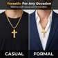 Collana da uomo vintage con catena e ciondolo a croce