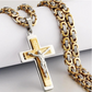 Collana da uomo vintage con catena e ciondolo a croce