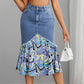 Gonna in denim a sirena a vita alta da donna