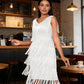 Abito Flapper da donna senza maniche, con scollo a V e frange