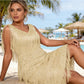 Abito Flapper da donna senza maniche, con scollo a V e frange