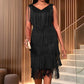 Abito Flapper da donna senza maniche, con scollo a V e frange