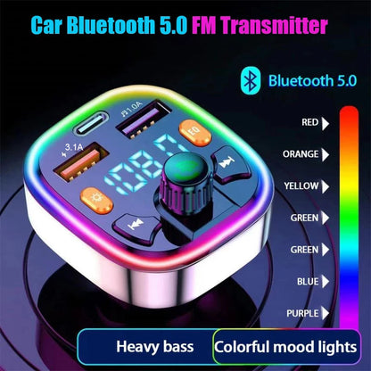 Trasmettitore FM Bluetooth per auto con doppio caricatore USB