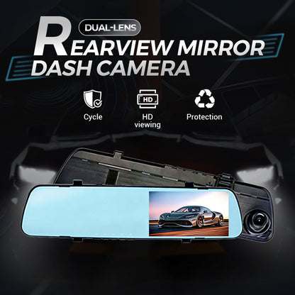 Dash Cam a doppio obiettivo integrata nello specchietto retrovisore