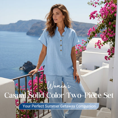 Completo da donna casual a due pezzi in tinta unita