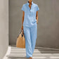 Completo da donna casual a due pezzi in tinta unita