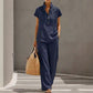 Completo da donna casual a due pezzi in tinta unita