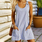 🌺Tuta casual a righe senza maniche da donna, con spalline regolabili