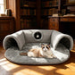 Cuccia a tunnel 2 in 1 in peluche per gatti