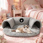 Cuccia a tunnel 2 in 1 in peluche per gatti