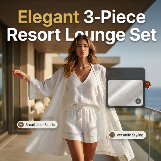 🤍 Set casual da 3 pezzi per donna ✨ Abbigliamento da casa con tunica, top e pantaloncini – capi leggeri per le vacanze e la vita di tutti i giorni