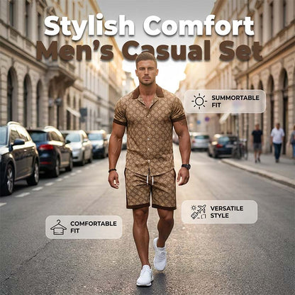 ⏳Offerta a tempo limitato: -50%⏰ Set estivo da uomo in 2 pezzi con stampa👕🩳