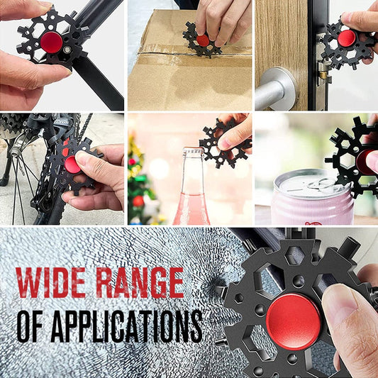 🔧❄️ Chiave multifunzione a forma di fiocco di neve con giroscopio da dito 🌀✨