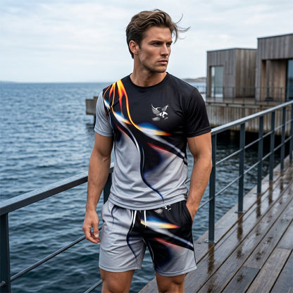 🎁Novità 2026: Sconto del 50%💥Completo uomo con T-shirt e pantaloncini a stampa astratta