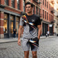 🎁Novità 2026: Sconto del 50%💥Completo uomo con T-shirt e pantaloncini a stampa astratta