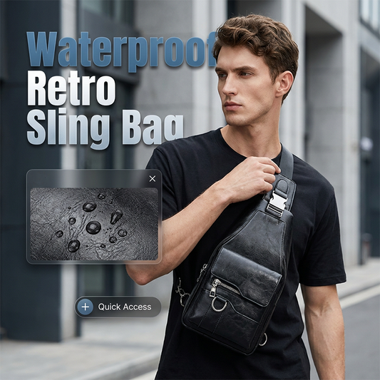 🎒 SCONTO DEL 50% ORA! 🧳 Borsa a tracolla da uomo in ecopelle impermeabile stile rétro – Resistente all'acqua, organizzazione intelligente e comfort ergonomico