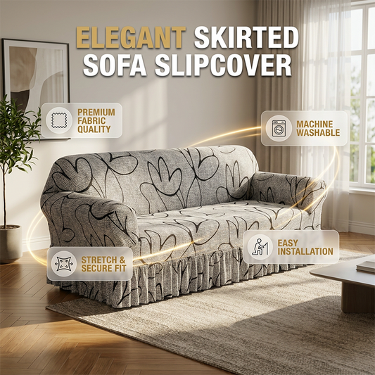 🛋️ Copridivano Elasticizzato con Balza Arricciata | Protegge da Macchie e Usura | Vestibilità per 1, 2, 3 o 4 Posti | Lavabile in Lavatrice ✨