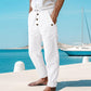 Pantaloni casual da uomo in lino con coulisse