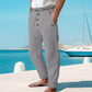Pantaloni casual da uomo in lino con coulisse
