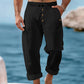 Pantaloni casual da uomo in lino con coulisse
