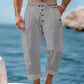 Pantaloni casual da uomo in lino con coulisse