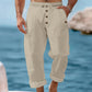 Pantaloni casual da uomo in lino con coulisse