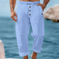 Pantaloni casual da uomo in lino con coulisse