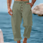 Pantaloni casual da uomo in lino con coulisse