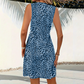 Miniabito da donna con scollo a V e stampa leopardata