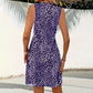 Miniabito da donna con scollo a V e stampa leopardata