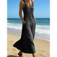 Abito in denim asimmetrico con bottoni, elegante, da donna
