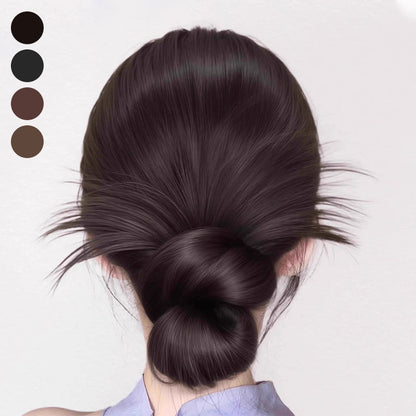 Clip-on Feathered Bun Wig
