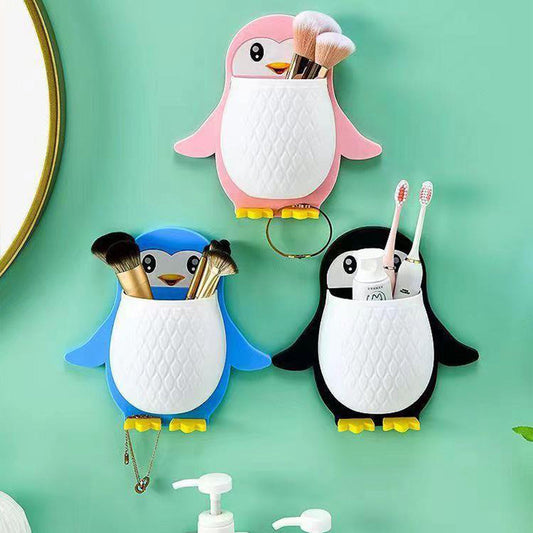 Grazioso contenitore da parete a forma di pinguino