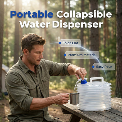Contenitore d'acqua pieghevole con rubinetto