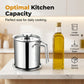 Contenitore filtrante per olio in acciaio inox con coperchio