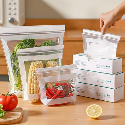 Sacchetti trasparenti rinforzati a doppia chiusura per uso alimentare