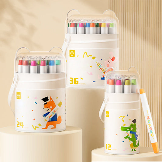 Set di pastelli a cera lavabili e scorrevoli per bambini