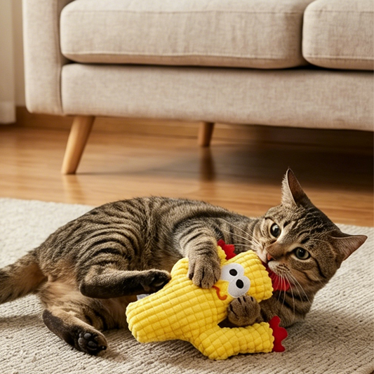 Gioco da masticare in peluche con erba gatta per gatti