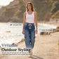 Pantaloni cargo casual da donna a gamba larga